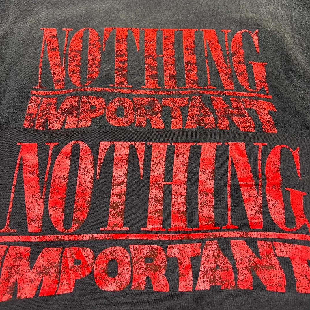 Top print restoration SAINT Mxxxxxx × Kosuke Kawamura latest joint model KK_LS TEE/NOTHING IMP/BLK Holy Infant Tadpole distressed long sleeves washed black S-XL